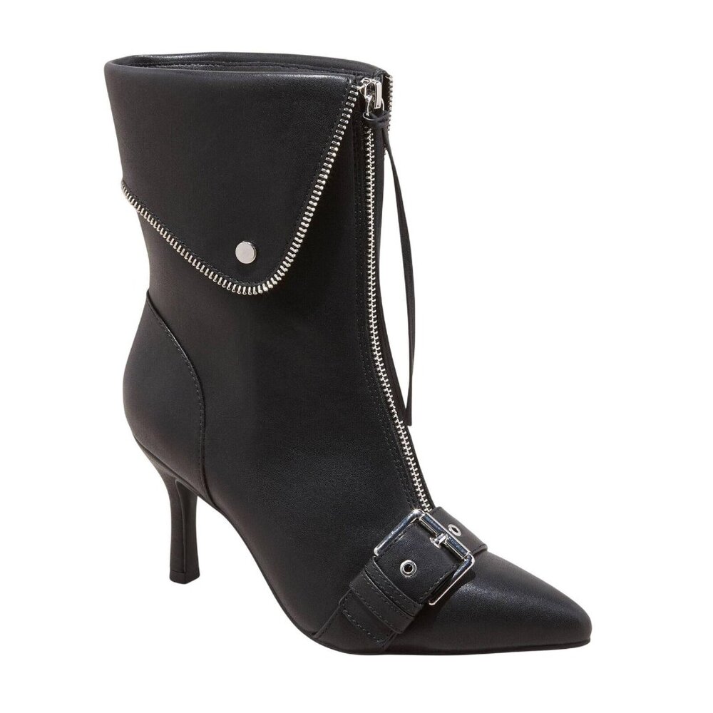 NWT a new day Womens Mickey Point Toe Moto Ankle Boots 90974111 Black 6.5M